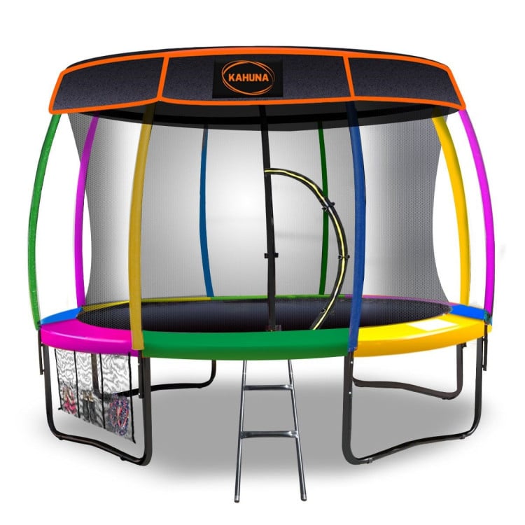 Kahuna 16 ft Trampoline with Roof - Rainbow