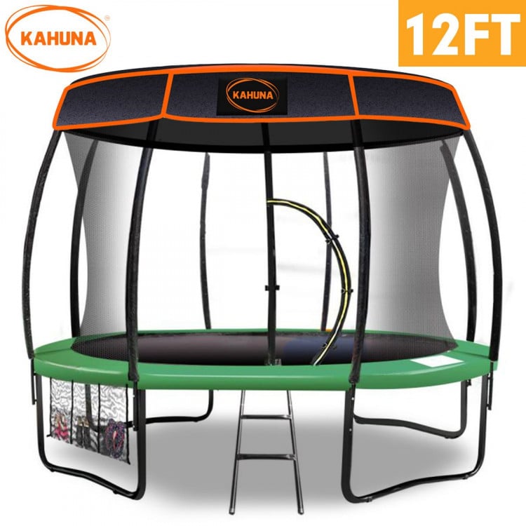 Kahuna Trampoline 12 ft with Roof-Green image 3