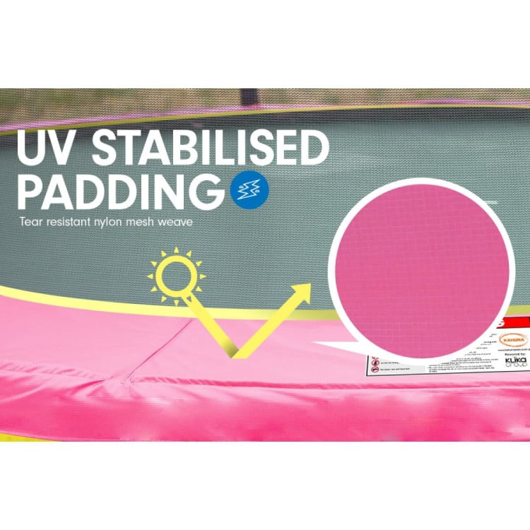 Kahuna Trampoline 8 ft with Basketball Set and Roof - Pink image 4
