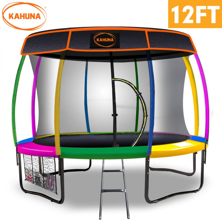 Kahuna Trampoline 12 ft with  Roof-Rainbow image 3