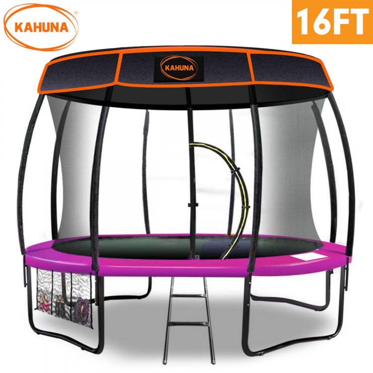 Trampoline 16 ft Kahuna with Roof set - Pink image 3