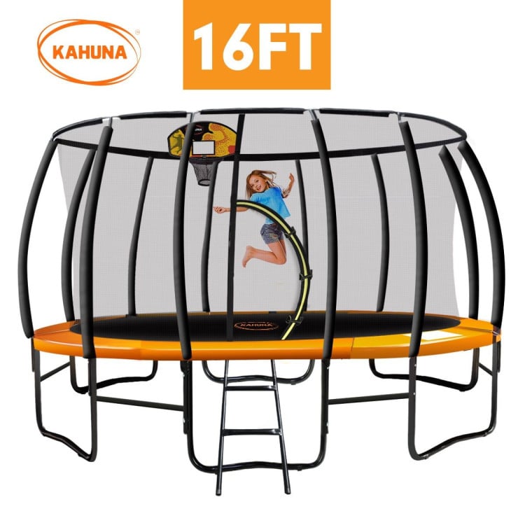 Kahuna Trampoline 16 ft with Basketball set - Orange image 3