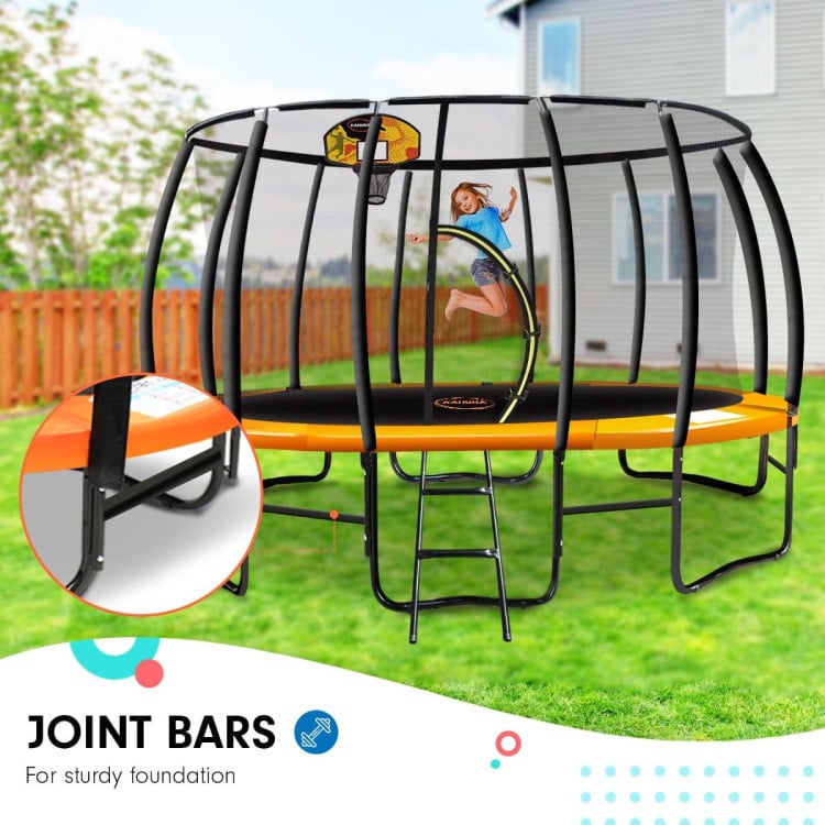 Kahuna Trampoline 16 ft with Basketball set - Orange image 4