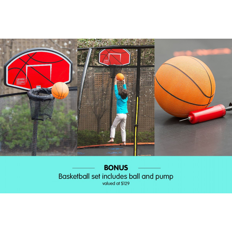 Kahuna Trampoline Pro 08ft - Reversible pad, Emoji Mat, Basketball Set image 4