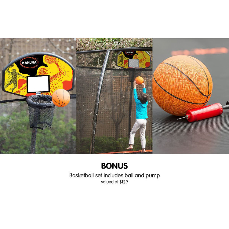 Kahuna Trampoline Pro 08ft - Reversible pad, Emoji Mat, Basketball Set image 10
