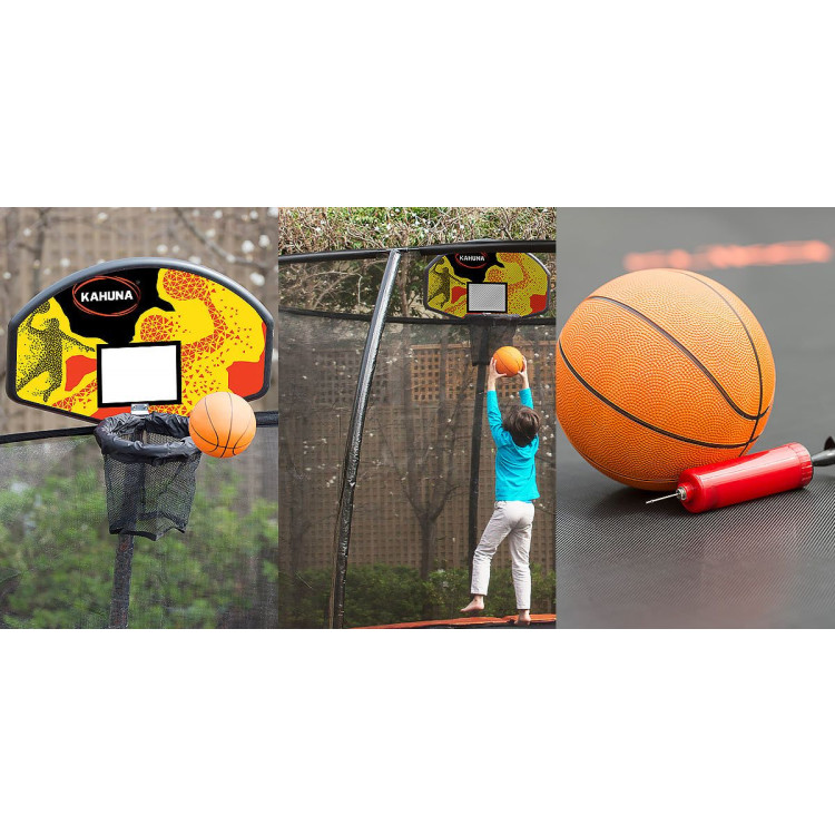 Kahuna Trampoline Pro 12ft - Reversible pad, Emoji Mat, Basketball Set image 11