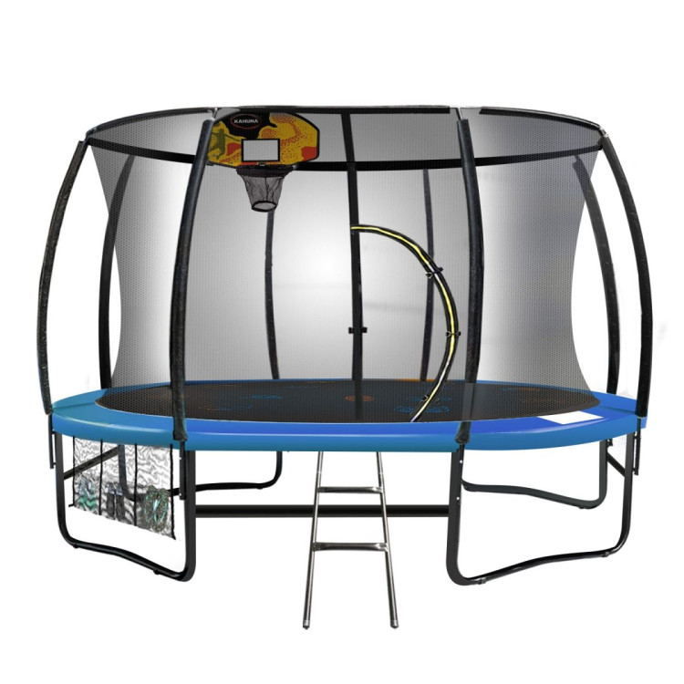 Kahuna Trampoline Pro 12ft - Reversible pad, Emoji Mat, Basketball Set image 8