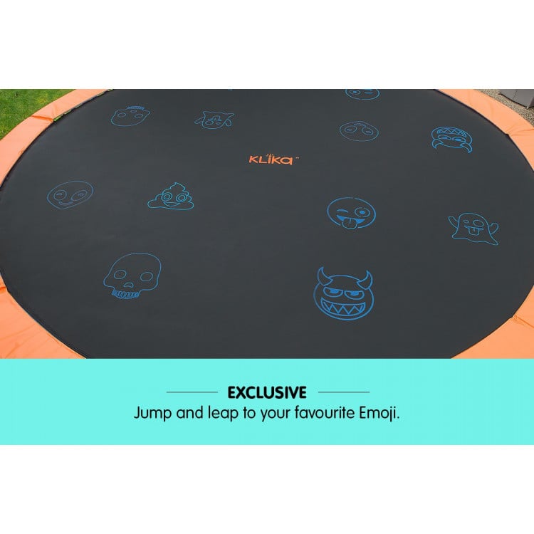 Kahuna Trampoline Pro 12ft - Reversible pad, Emoji Mat, Basketball Set image 9