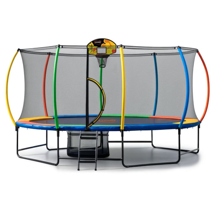 Kahuna Jumbo 10x15ft Trampoline Reversible Pad with L.E.D Basketball Set