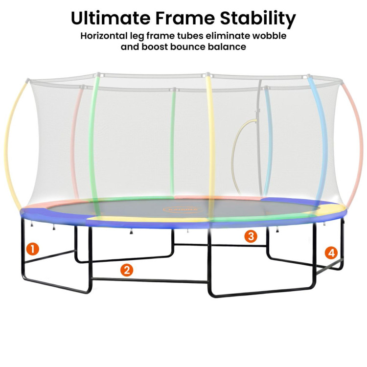 Kahuna 10 ft x 15 ft Oval Trampoline with Reversible Pad and Basketball Set image 5