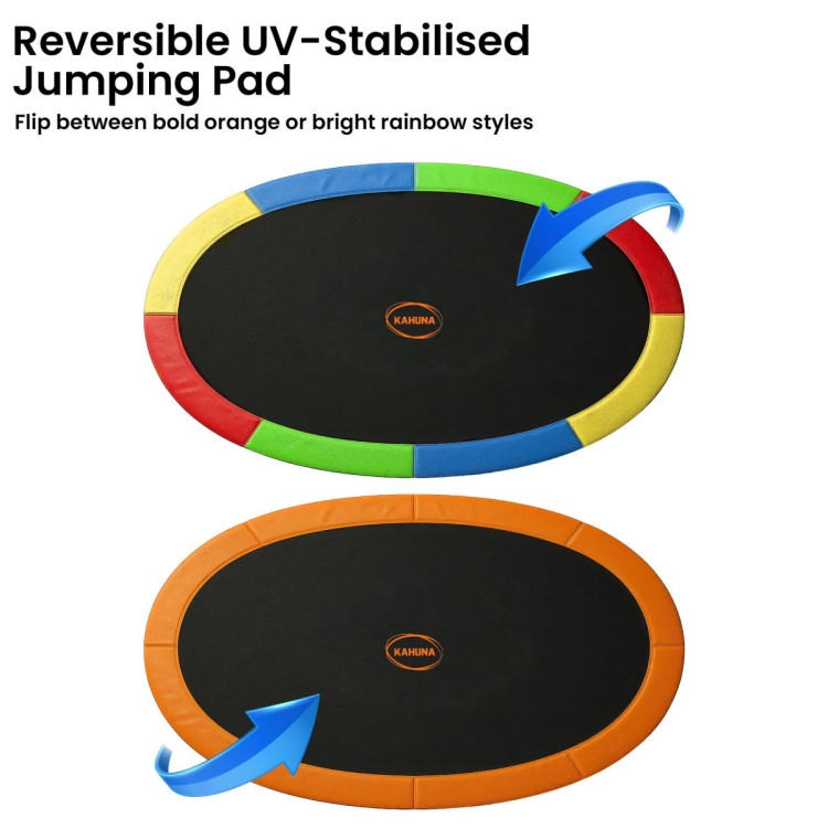 Kahuna 10 ft x 15 ft Oval Trampoline with Reversible Pad and Basketball Set image 6