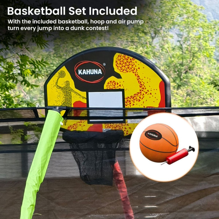 Kahuna 10 ft x 15 ft Oval Trampoline with Reversible Pad and Basketball Set image 15