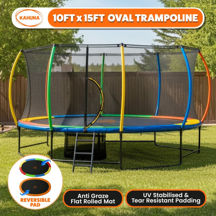 Kahuna 10 ft x 15 ft Oval Outdoor Trampoline with Reversible Pad image 8