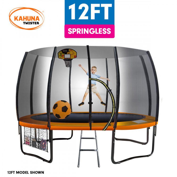 Kahuna 12ft Springless Trampoline with Basketball Set