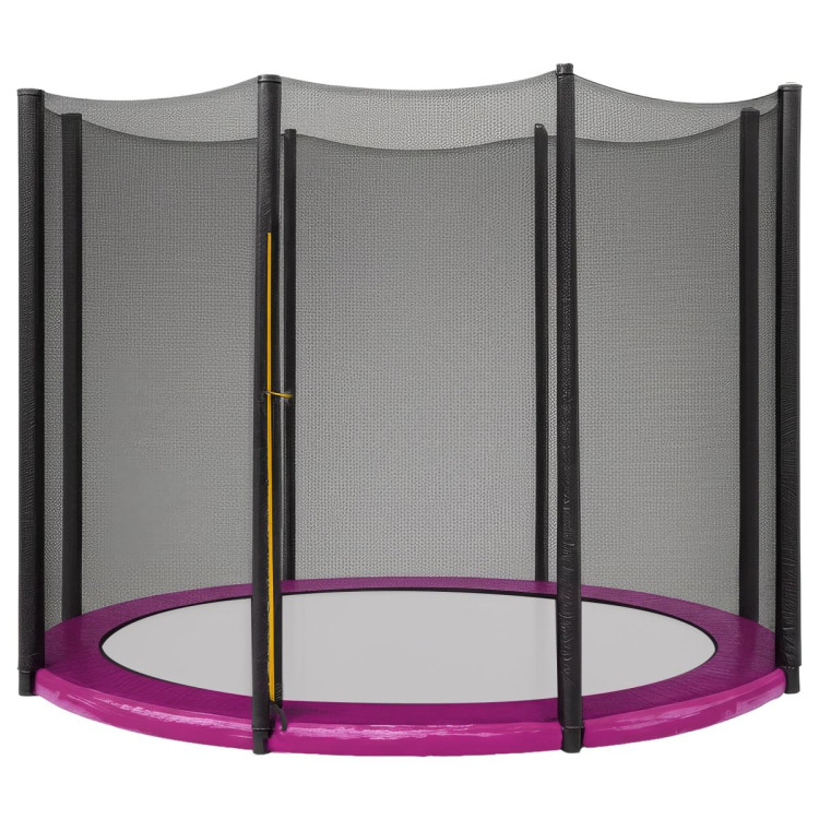 Kahuna 14ft Trampoline Replacement Safety Pad and Net Round 8 Poles Pink