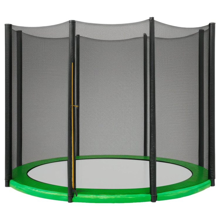 Kahuna 14ft Trampoline Replacement Safety Pad and Net Round 8 Poles Green
