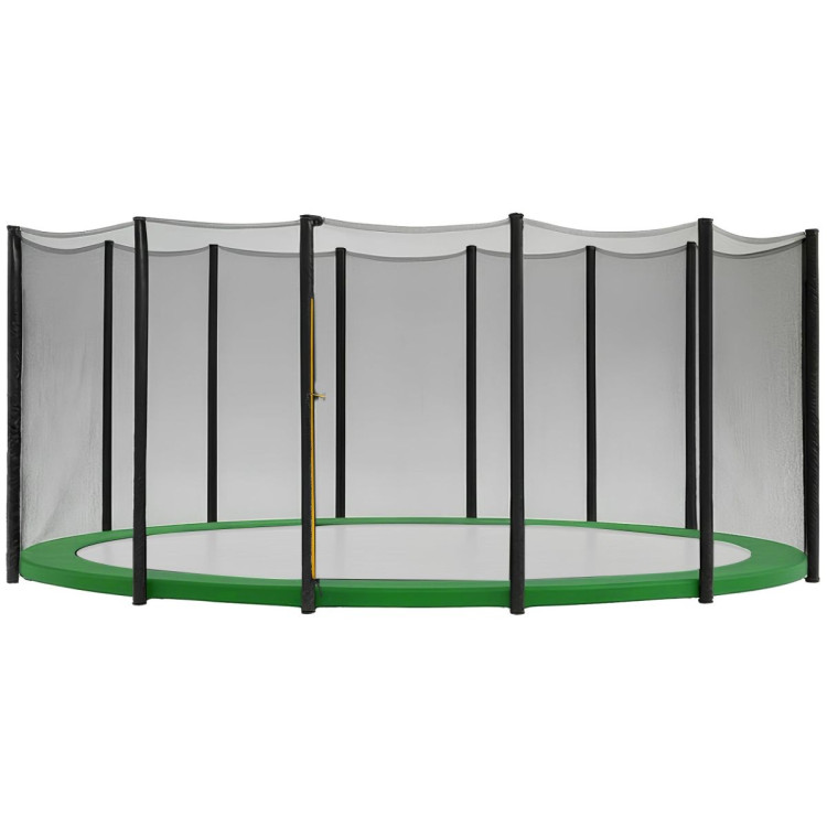 Kahuna 12ft Trampoline Replacement Safety Pad and Net Round 12 Poles Green