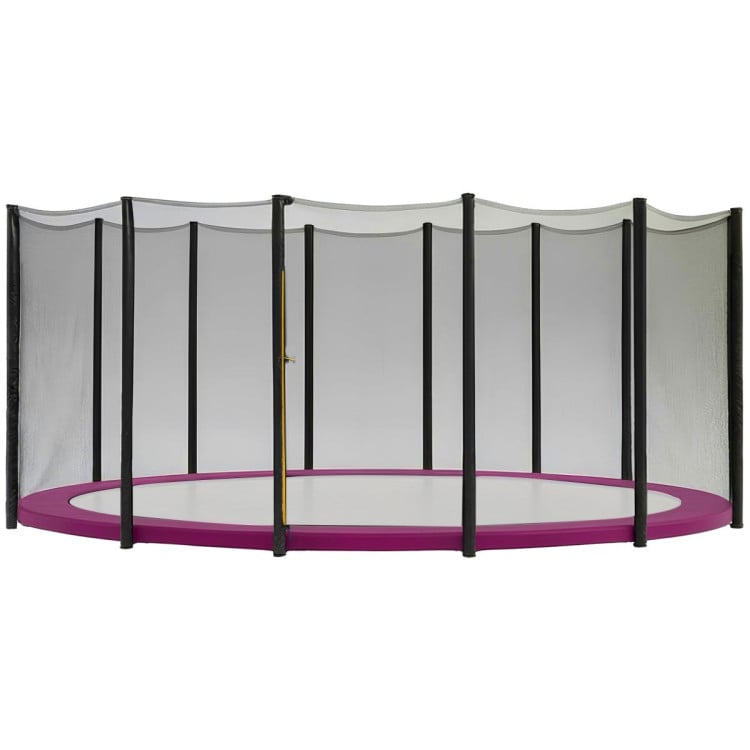 Kahuna 14ft Trampoline Replacement Safety Pad and Net Round 12 Poles Pink