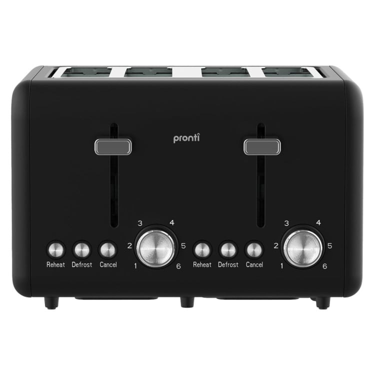 Pronti Silver Noir Collection 4 Slice Toaster with Dual Controls image 4