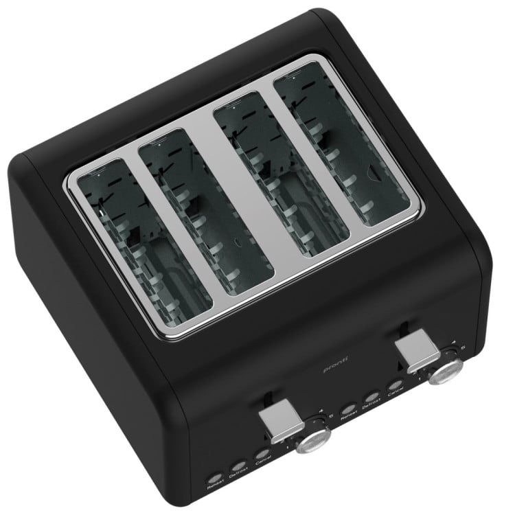 Pronti Silver Noir Collection 4 Slice Toaster with Dual Controls image 9