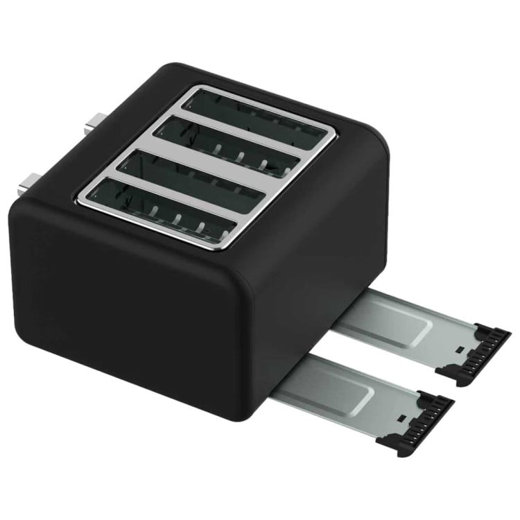 Pronti Silver Noir Collection 4 Slice Toaster with Dual Controls image 10