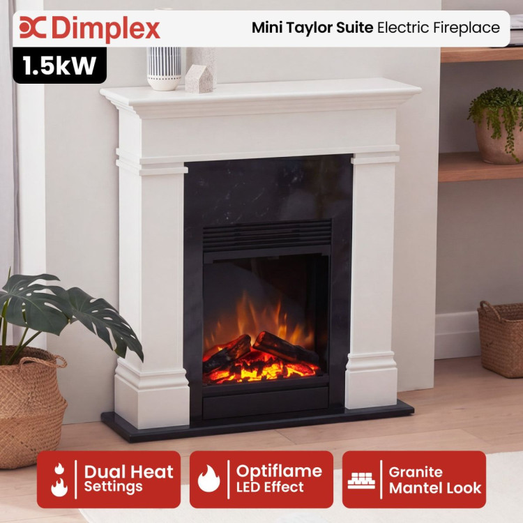 Dimplex 1.5kW Mini Taylor Suite Optiflame Electric Fireplace w/ LED Flame Effect image 9