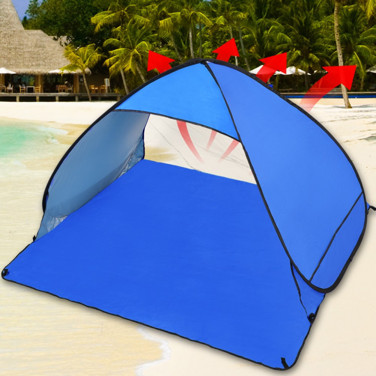 Pop Up Portable Beach Canopy Sun Shade Shelter Blue image 2