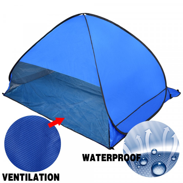 Pop Up Portable Beach Canopy Sun Shade Shelter Blue image 3