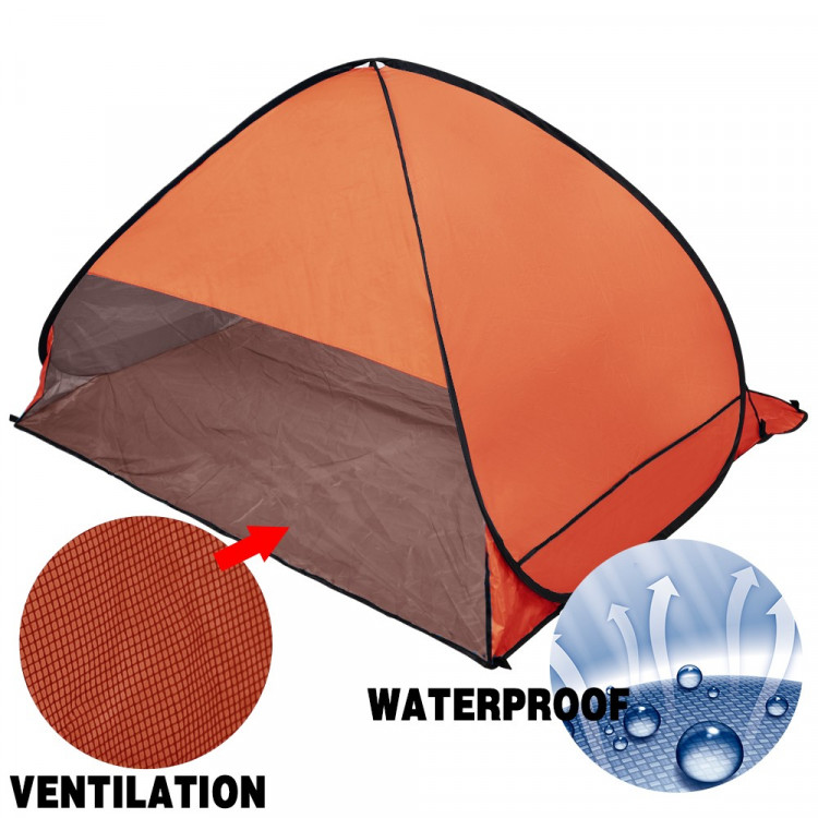 Pop Up Portable Beach Tent Sun Shade Shelter Orange image 3