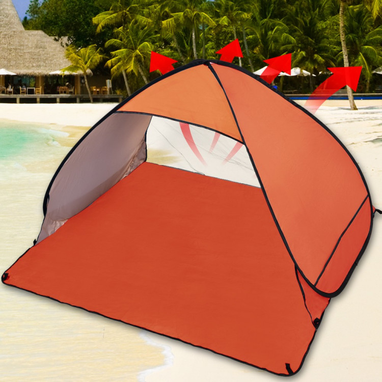Pop Up Portable Beach Canopy Sun Shade Shelter Orange image 2