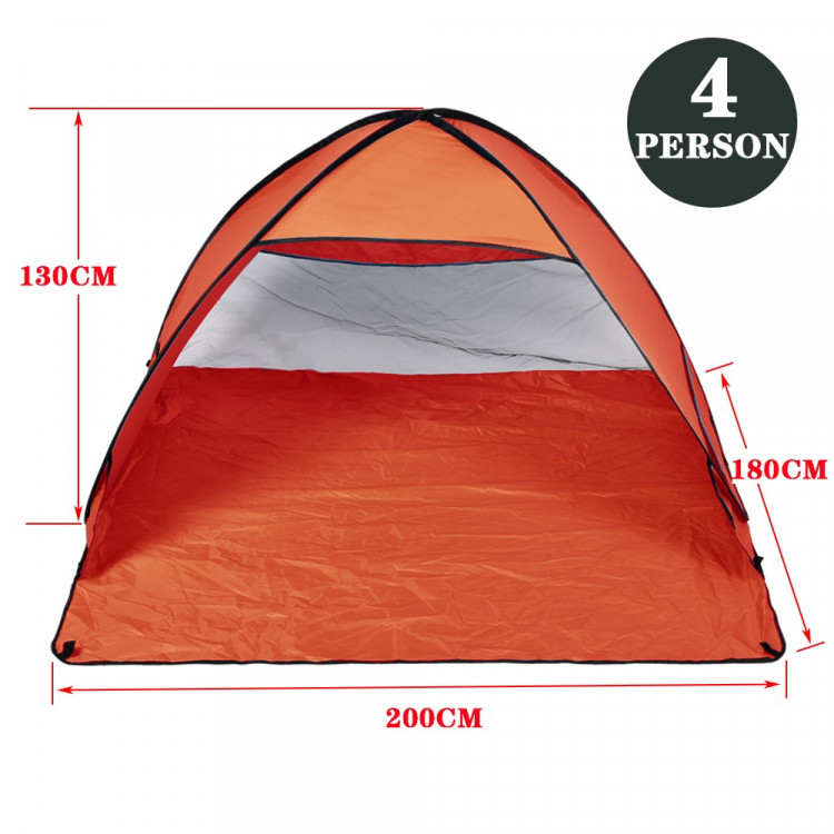 Pop Up Portable Beach Canopy Sun Shade Shelter Orange image 6