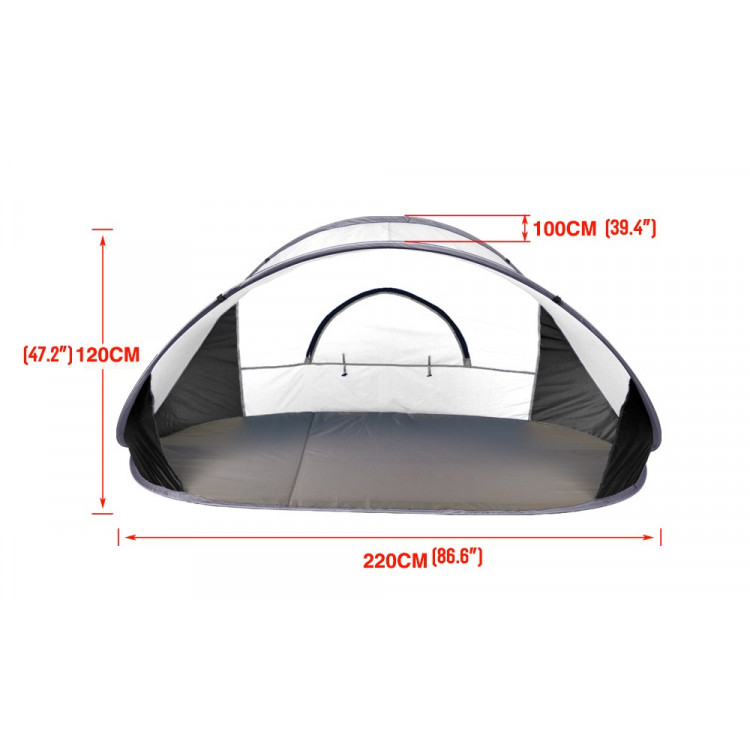 Pop Up Grey Camping Tent Beach Portable Hiking Sun Shade Shelter image 5