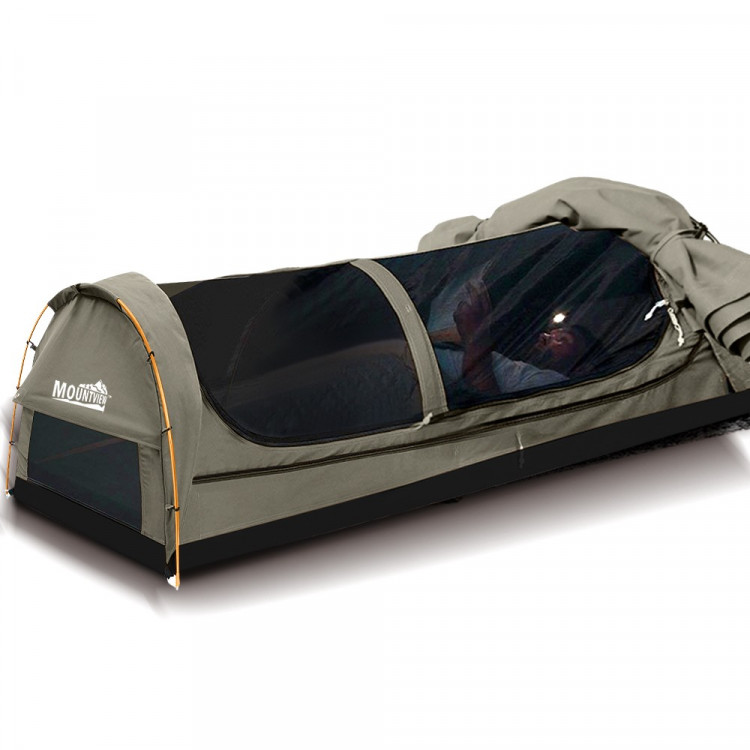 Dome Swag Camping Canvas Tent In Grey image 3