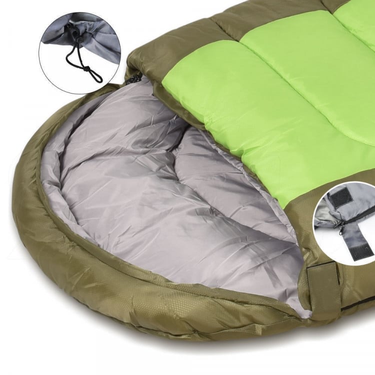 Thermal Single Outdoor Camping Sleeping Bag Mat Tent Hiking Green image 4