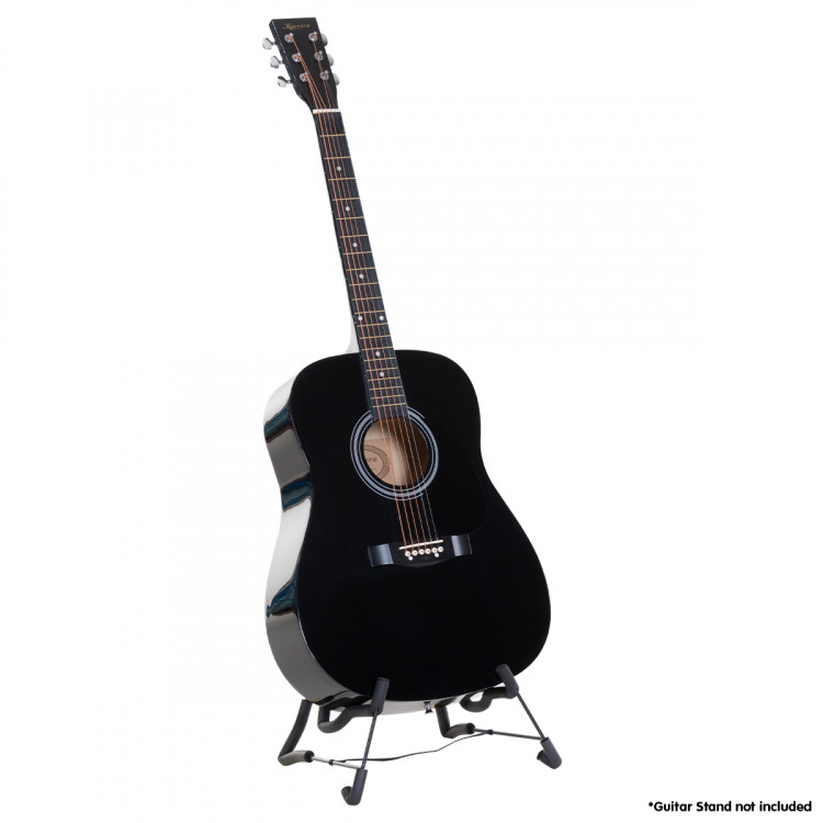 Karrera 41in Acoustic Wooden Guitar with Bag - Black image 2