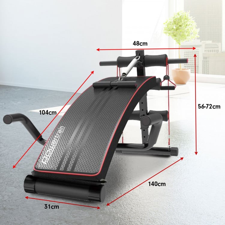 PowerTrain Inclined Sit up bench with Resistance bands - 103 image 9