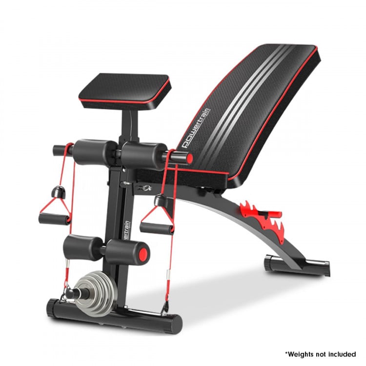 Powertrain Adjustable Incline Decline Flat Home Gym Bench - 208
