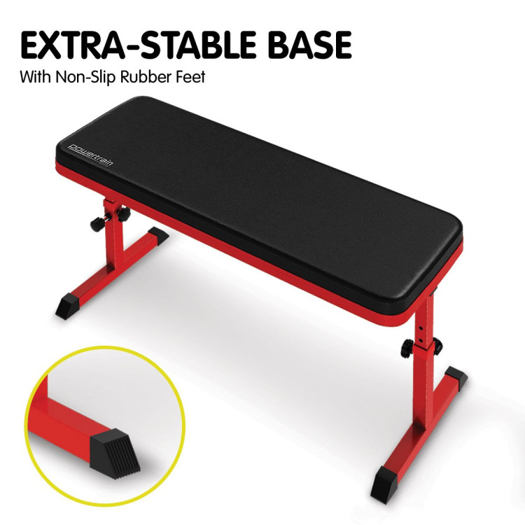Powertrain Height-Adjustable Exercise Home Gym Flat Weight Bench image 7