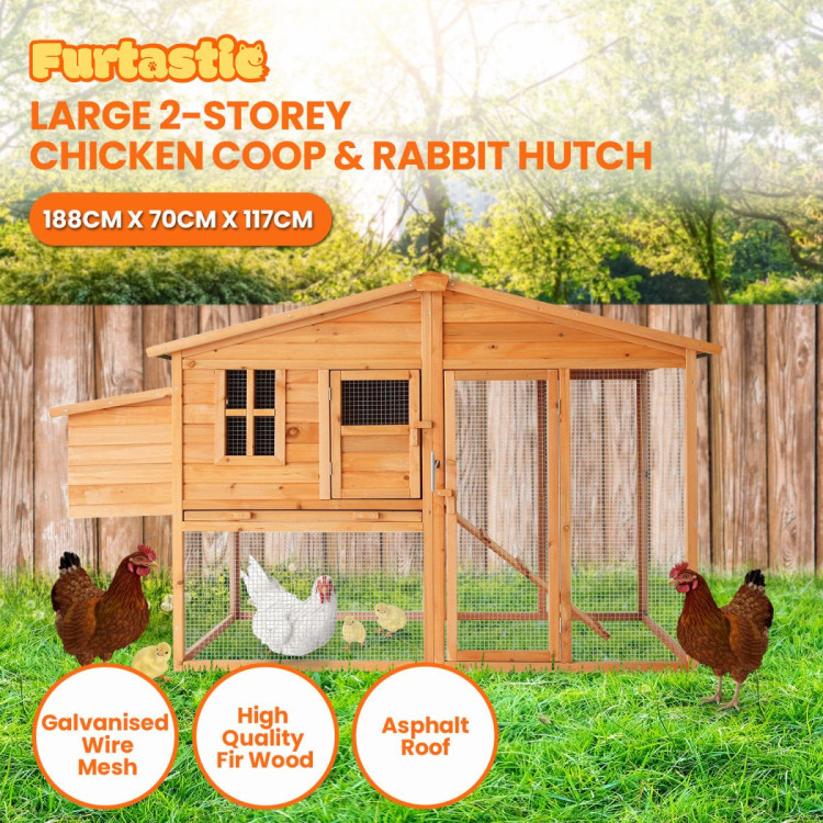 Furtastic Large Chicken Coop & Rabbit Hutch With Ramp image 11