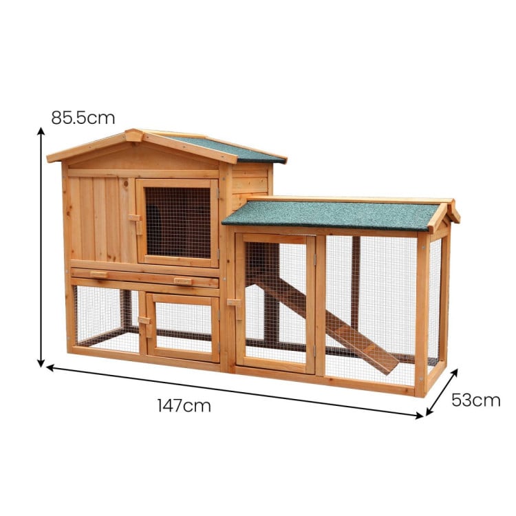 Furtastic Large Wooden Chicken Coop & Rabbit Hutch With Ramp image 4
