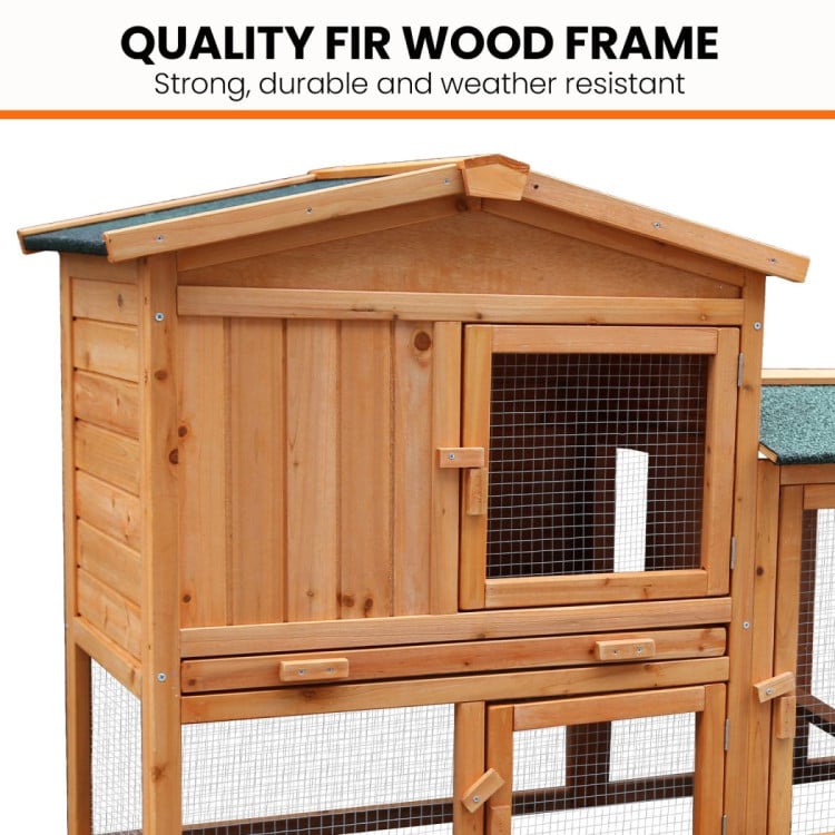 Furtastic Large Wooden Chicken Coop & Rabbit Hutch With Ramp image 9