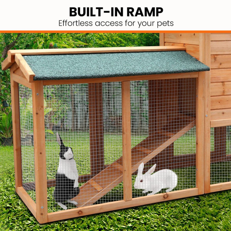 Furtastic Large Wooden Chicken Coop & Rabbit Hutch With Ramp image 10