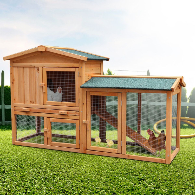 Furtastic Large Wooden Chicken Coop & Rabbit Hutch With Ramp image 11