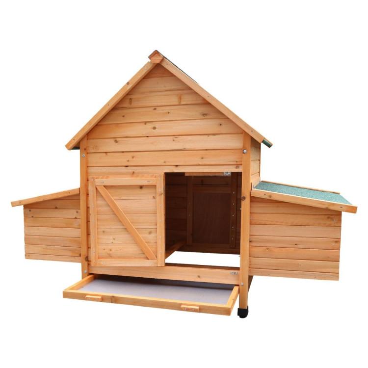 Furtastic Wooden Chicken Coop & Rabbit Hutch With Ramp Nesting Boxes image 6