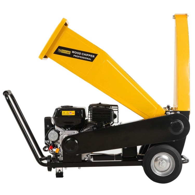 Ducar D70 7HP Wood Chipper Shredder Mulcher Grinder Petrol and Electric Start in Yellow image 3