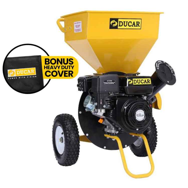 Ducar 7HP Wood Chipper Shredder Mulcher Grinder Petrol Yellow Black image 3