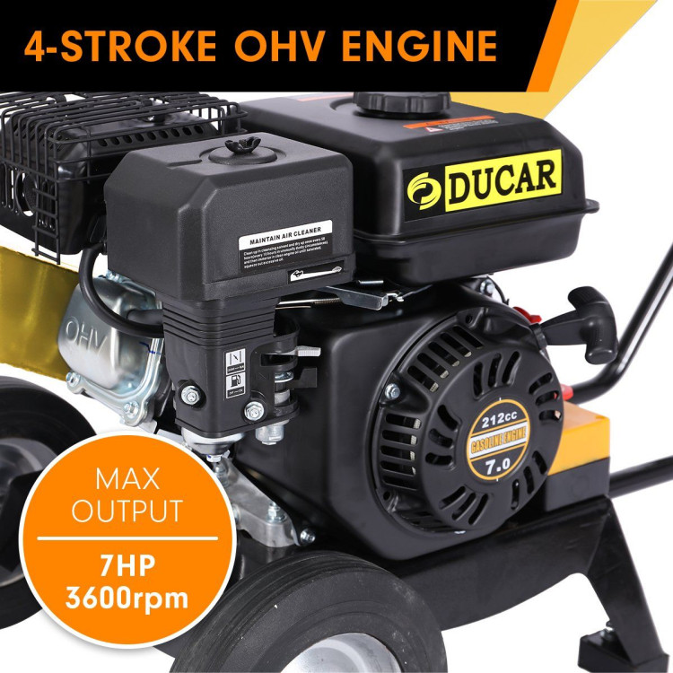 Ducar 7HP Wood Chipper Shredder Mulcher Grinder Petrol Yellow image 10