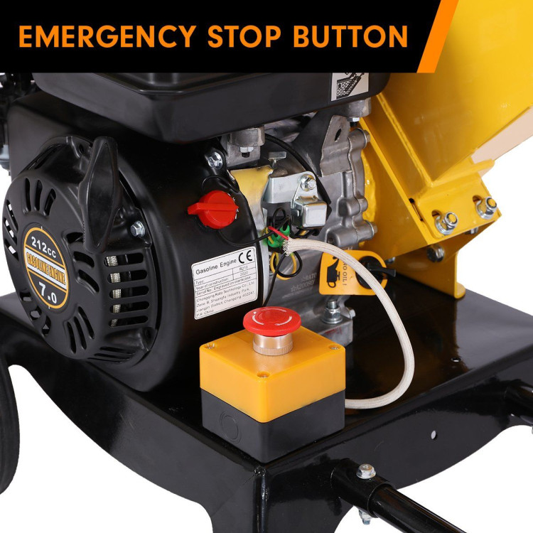 Ducar 7HP Wood Chipper Shredder Mulcher Grinder Petrol Yellow image 12