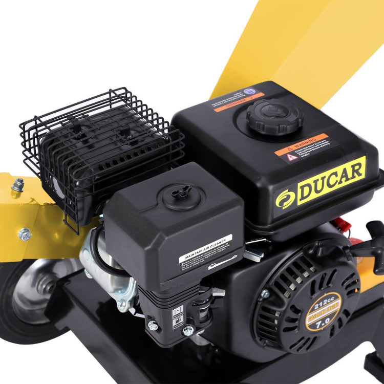 Ducar 7HP Wood Chipper Shredder Mulcher Grinder Petrol Yellow image 15