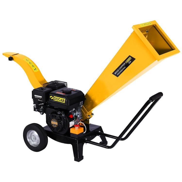 Ducar 7HP Wood Chipper Shredder Mulcher Grinder Petrol Yellow
